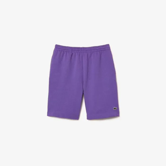 Shorts and Swim Men Lacoste Men039s Regular Fit Fleece Shorts Purple Sgi