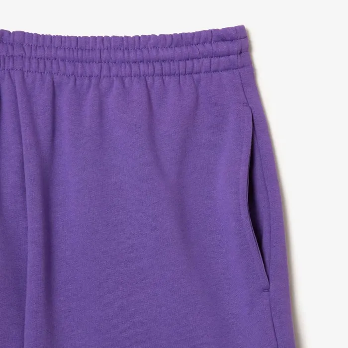 Shorts and Swim Men Lacoste Men039s Regular Fit Fleece Shorts Purple Sgi