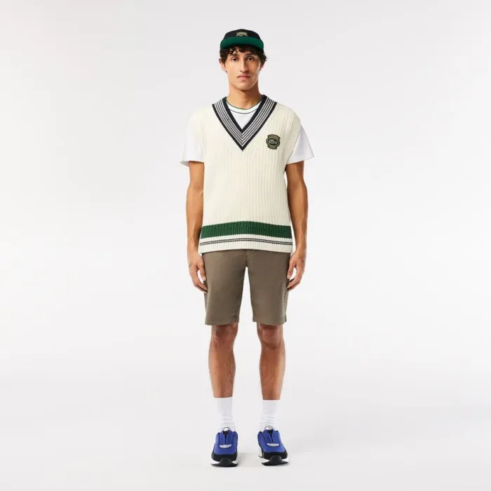 Shorts and Swim Men Lacoste Men039s Slim Fit Stretch Cotton Shorts Khaki Green 316