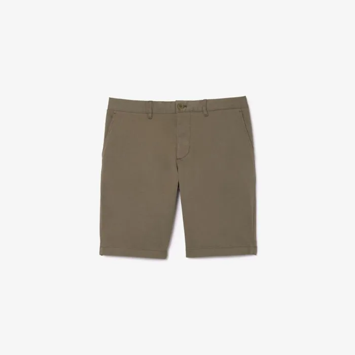 Shorts and Swim Men Lacoste Men039s Slim Fit Stretch Cotton Shorts Khaki Green 316