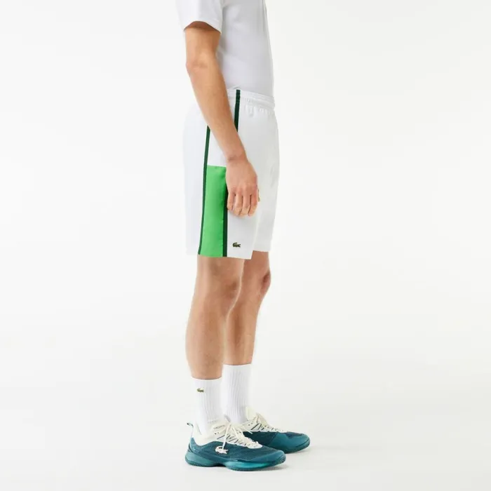 Shorts and Swim Men Lacoste Men039s Sport Colorblock Panels Lightweight Shorts White Green In8