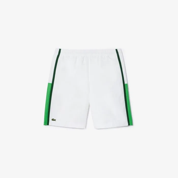 Shorts and Swim Men Lacoste Men039s Sport Colorblock Panels Lightweight Shorts White Green In8