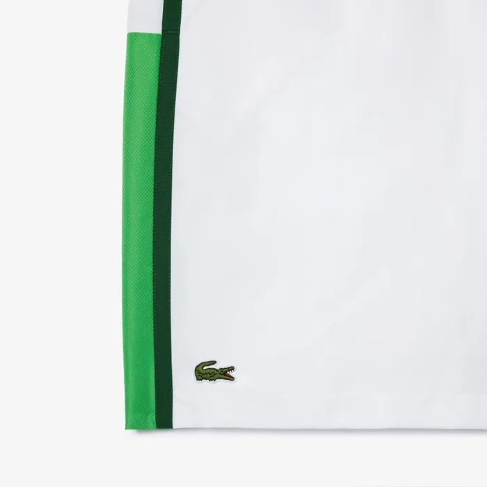 Shorts and Swim Men Lacoste Men039s Sport Colorblock Panels Lightweight Shorts White Green In8