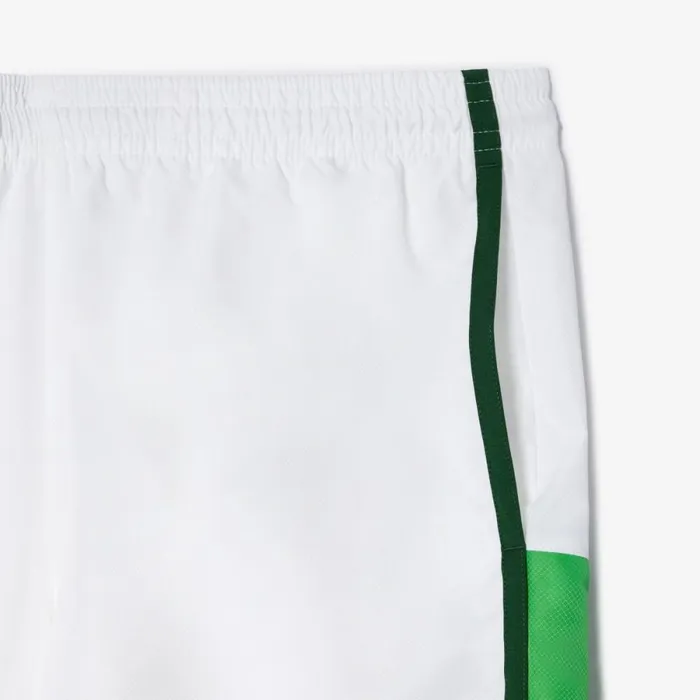 Shorts and Swim Men Lacoste Men039s Sport Colorblock Panels Lightweight Shorts White Green In8