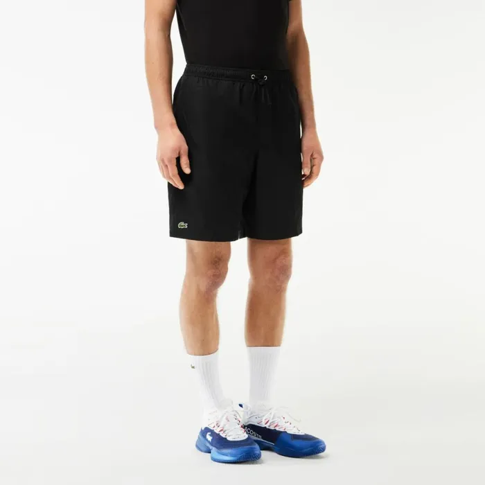 Shorts and Swim Men Lacoste Men039s Sport Tennis Solid Diamond Weave Shorts Black 031