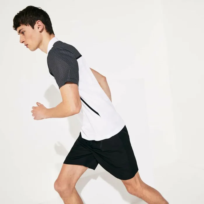 Shorts and Swim Men Lacoste Men039s Sport Tennis Solid Diamond Weave Shorts Black 031