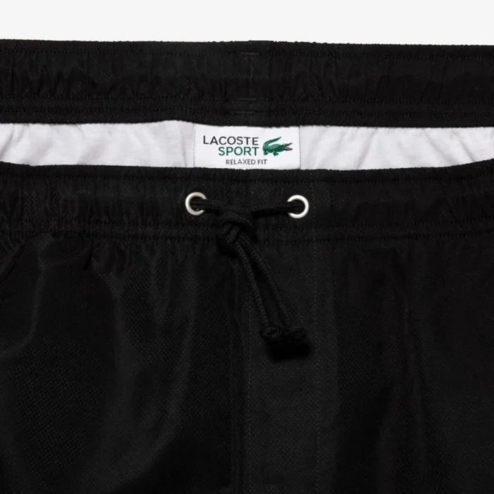 Shorts and Swim Men Lacoste Men039s Sport Tennis Solid Diamond Weave Shorts Black 031