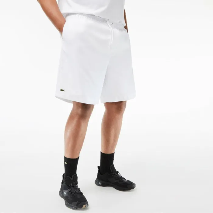 Shorts and Swim Men Lacoste Mens SPORT Big Fit Relaxed Fit Lined Shorts White 001