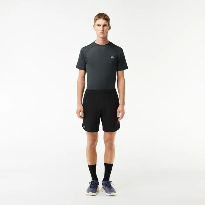 Shorts and Swim Men Lacoste Mens Sport Stretch Mesh Shorts Black 8vm