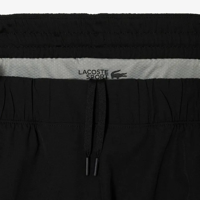 Shorts and Swim Men Lacoste Mens TwoTone SPORT Lined Shorts Black Grey Chine X0i