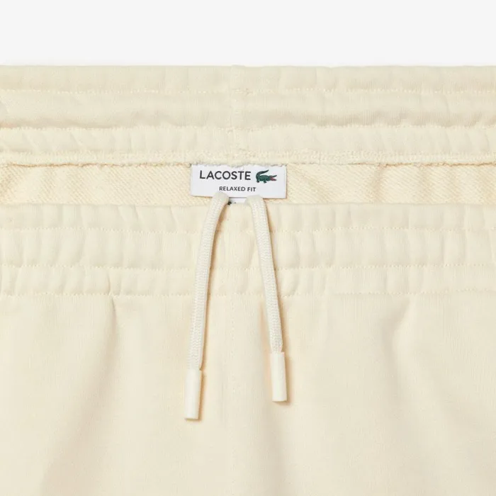 Shorts and Swim Men Lacoste Mens Unbrushed Organic Cotton Fleece Shorts Cream Xfj