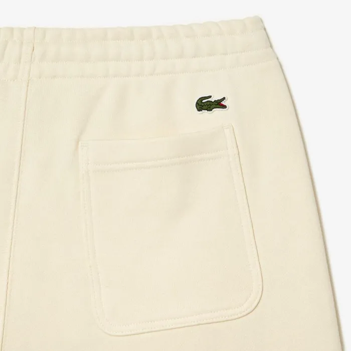 Shorts and Swim Men Lacoste Mens Unbrushed Organic Cotton Fleece Shorts Cream Xfj
