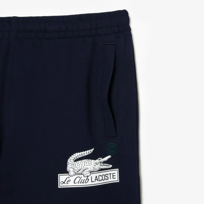 Shorts and Swim Men Lacoste Mens Unbrushed Organic Cotton Fleece Shorts Navy Blue 166