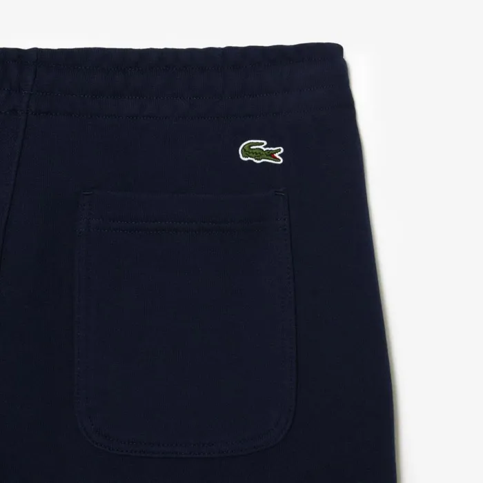 Shorts and Swim Men Lacoste Mens Unbrushed Organic Cotton Fleece Shorts Navy Blue 166