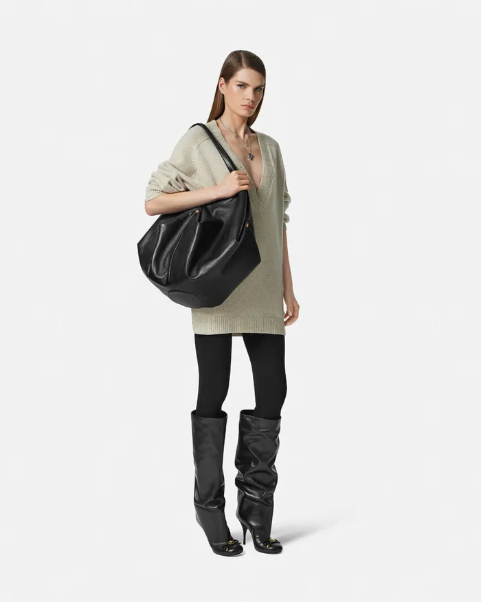 Shoulder and Crossbody Women Versace Protea Large Shoulder Bag Blackgold
