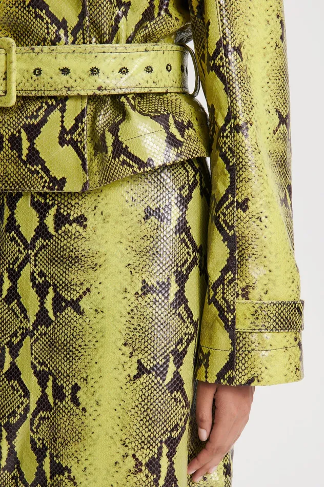 Skirts Scanlan Theodore Women LEATHER REPTILE SKIRT VERT Skirts Scanlan Theodore Women LEATHER REPTILE SKIRT VERT