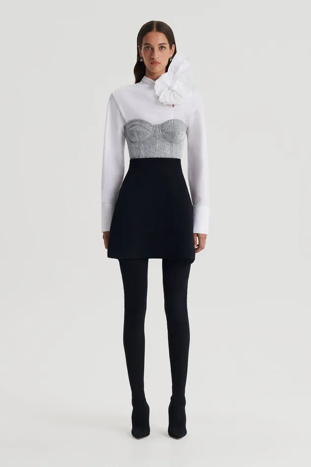 Skirts Women CREPE KNIT PEPLUM SKIRT BLACK Scanlan Theodore