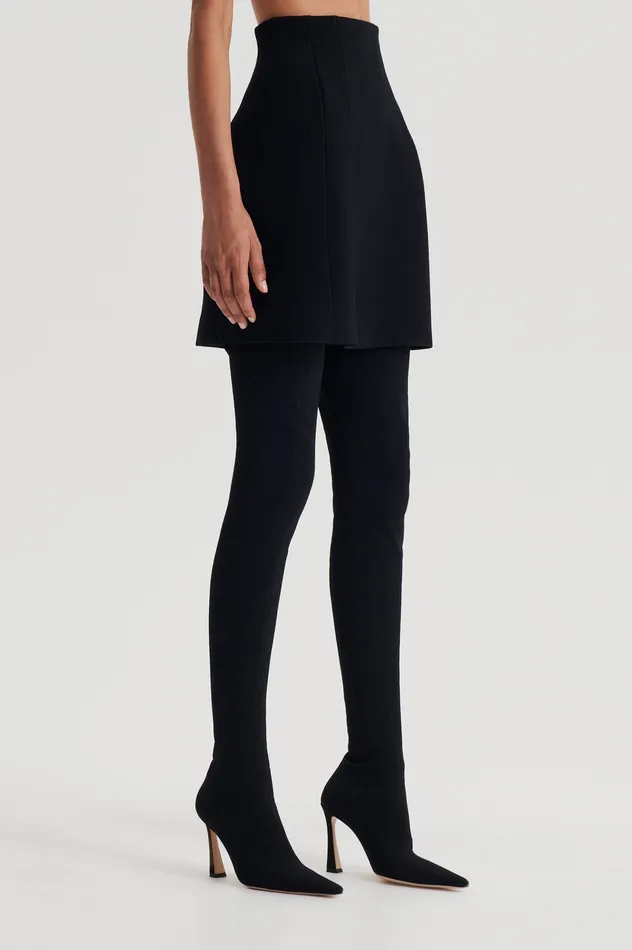 Skirts Women CREPE KNIT PEPLUM SKIRT BLACK Scanlan Theodore Skirts Women CREPE KNIT PEPLUM SKIRT BLACK Scanlan Theodore