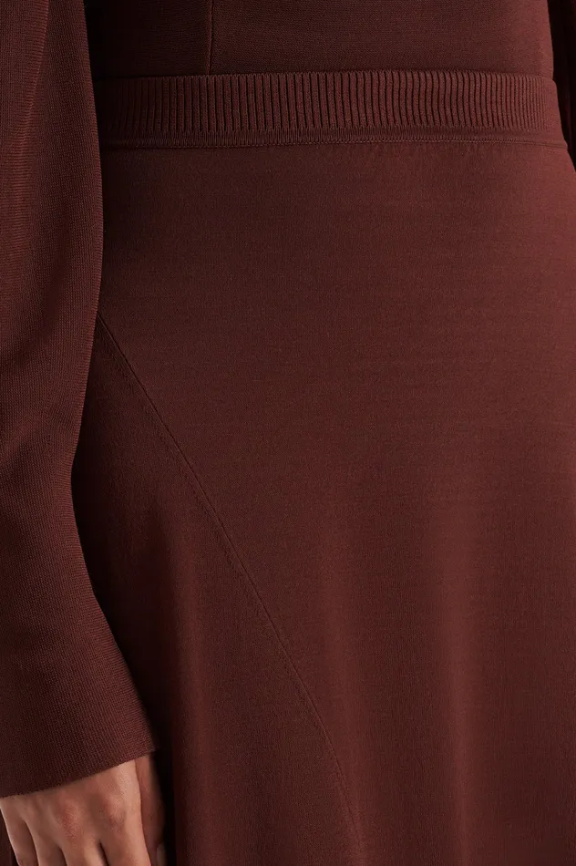 Skirts Women Scanlan Theodore DRAPE HEM SKIRT BURGUNDY Skirts Women Scanlan Theodore DRAPE HEM SKIRT BURGUNDY
