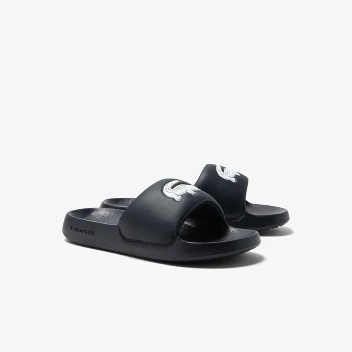 Slides Men Lacoste Men039s Croco 10 Slides Blackwhite 312