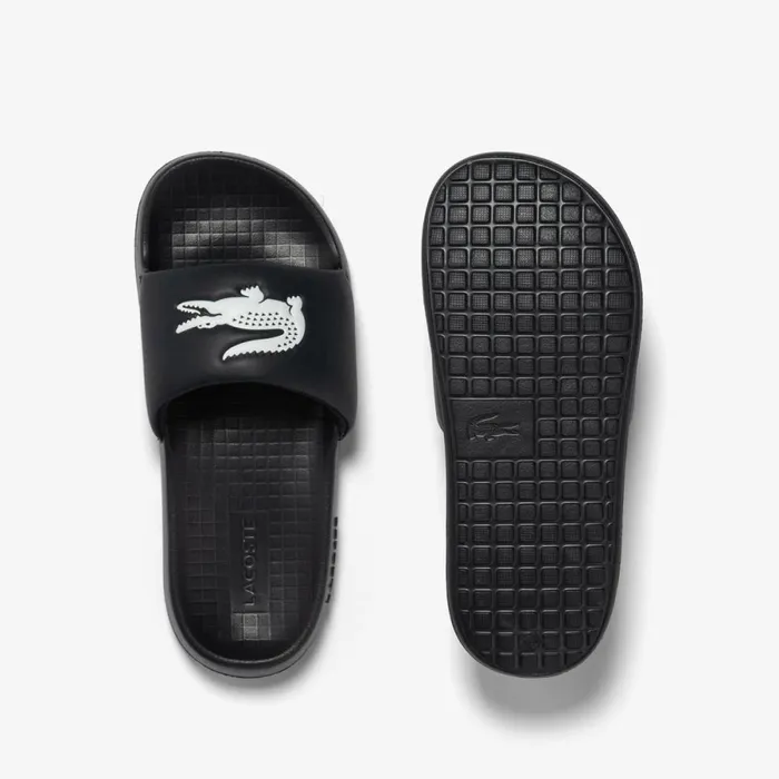 Slides Men Lacoste Men039s Croco 10 Slides Blackwhite 312