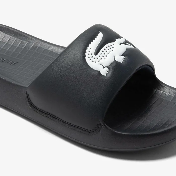 Slides Men Lacoste Men039s Croco 10 Slides Blackwhite 312