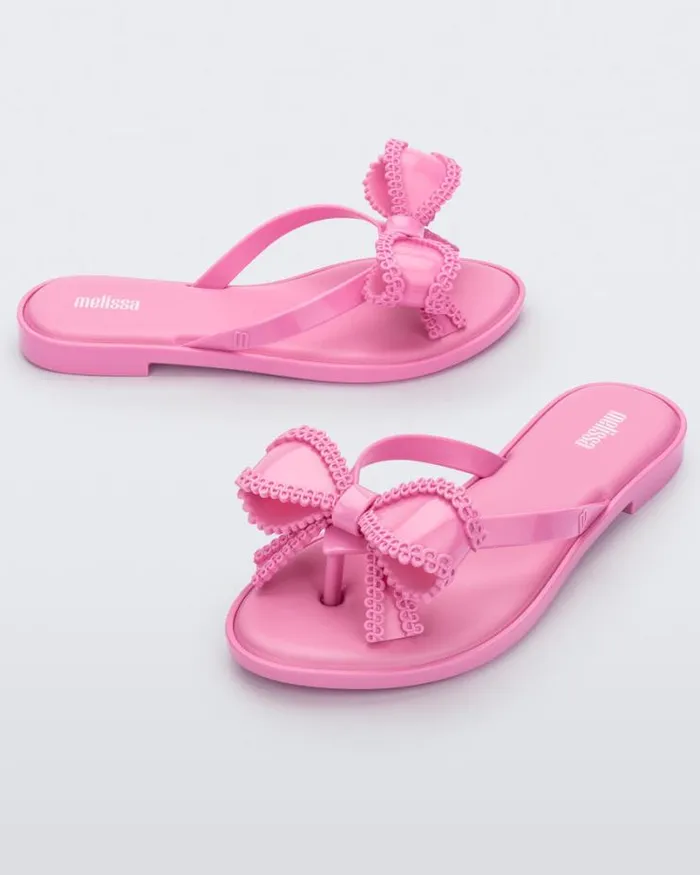 Slim Pink Women Melissa Flip Flops