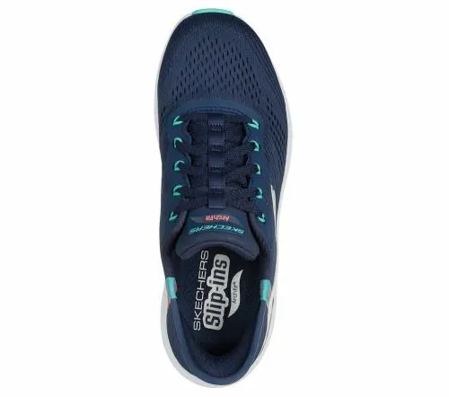 Slipins Arch Fit 20 8211 Easy Chic Navy Turquoise Women SKECHERS Lace Up