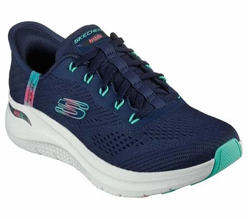 Slipins Arch Fit 20 8211 Easy Chic Navy Turquoise Women SKECHERS Lace Up