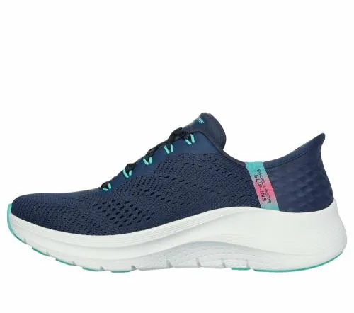 Slipins Arch Fit 20 8211 Easy Chic Navy Turquoise Women SKECHERS Lace Up