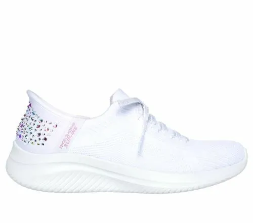 Slipins Ultra Flex 30 8211 Shining Glitz White Women SKECHERS SlipOn