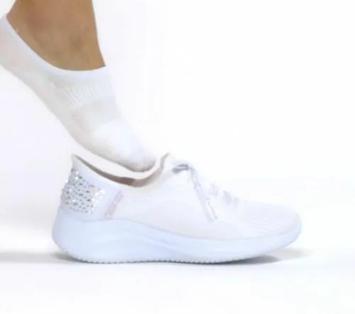 Slipins Ultra Flex 30 8211 Shining Glitz White Women SKECHERS SlipOn