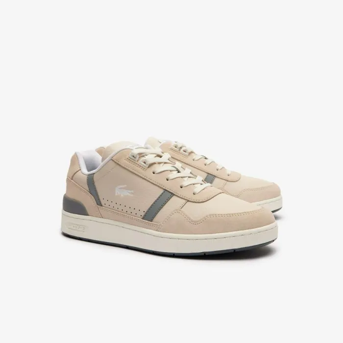 Sneakers Men Lacoste Men039s TClip Tonal Leather Sneakers Off Whtgry 2b7