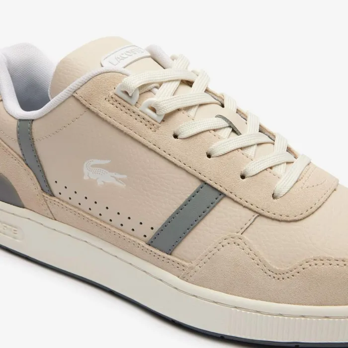 Sneakers Men Lacoste Men039s TClip Tonal Leather Sneakers Off Whtgry 2b7