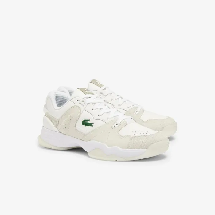 Sneakers Men Lacoste Men039s TPoint Leather And Suede Sneakers Whtoff Wht 65t