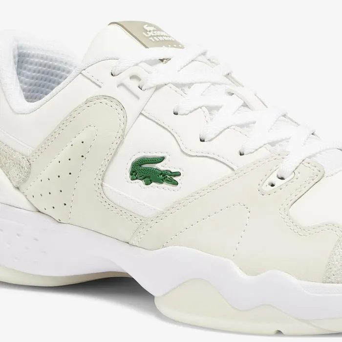 Sneakers Men Lacoste Men039s TPoint Leather And Suede Sneakers Whtoff Wht 65t