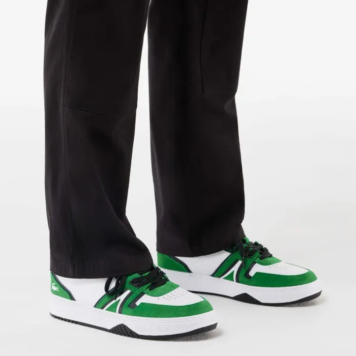 Sneakers Men Lacoste Mens L001 Leather Sneakers Whitegreen 082