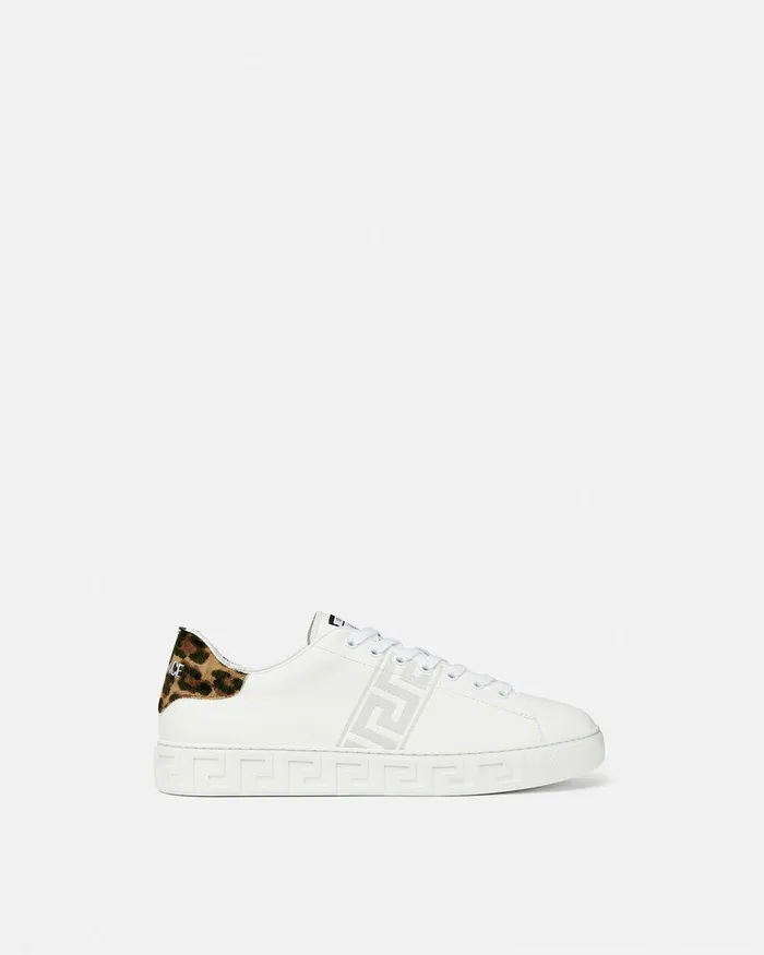 Sneakers Men Versace Leopard Greca Trainers White