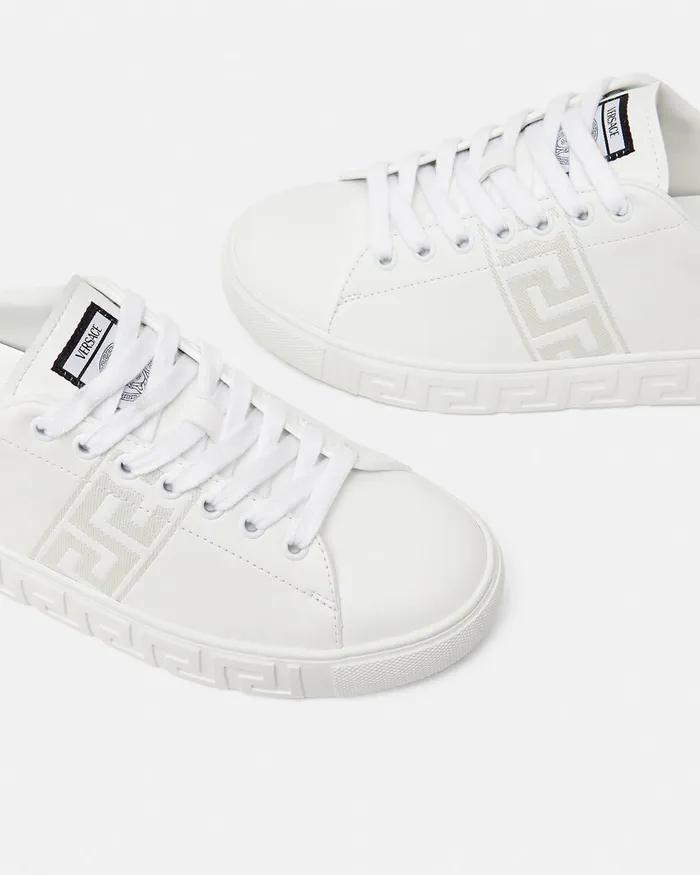 Sneakers Men Versace Leopard Greca Trainers White