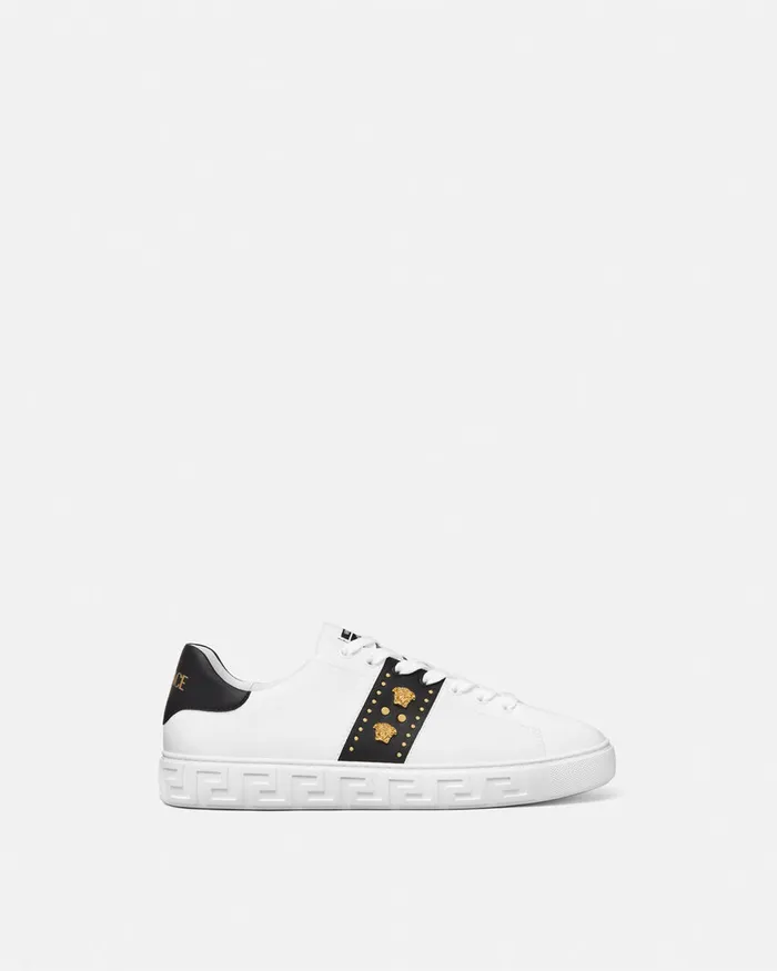 Sneakers Men Versace Studded Greca Sneakers White
