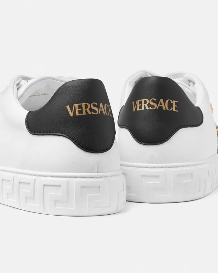 Sneakers Men Versace Studded Greca Sneakers White