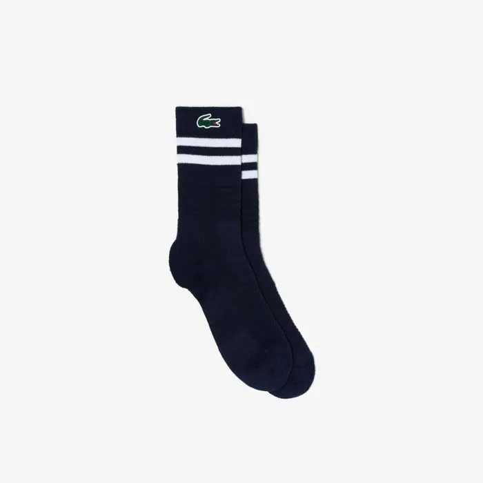 Socks Men Lacoste Men039s Breathable Jersey Tennis Socks Navy Blue White 525