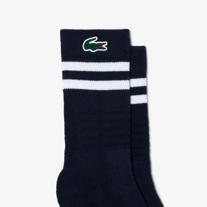 Socks Men Lacoste Men039s Breathable Jersey Tennis Socks Navy Blue White 525