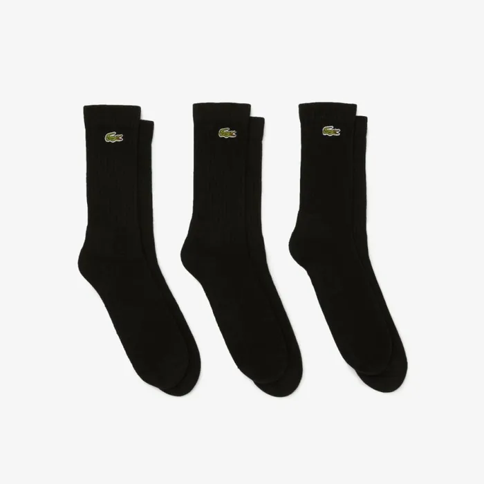 Socks Men Lacoste Men039s Sport HighCut Socks 3Pack Black 8vm