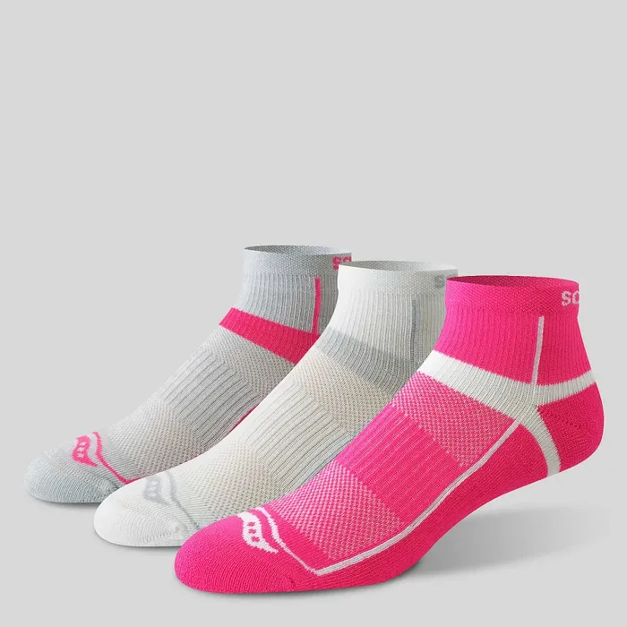 Socks Saucony Women Inferno Quarter 3Pack Socks Bright Pink