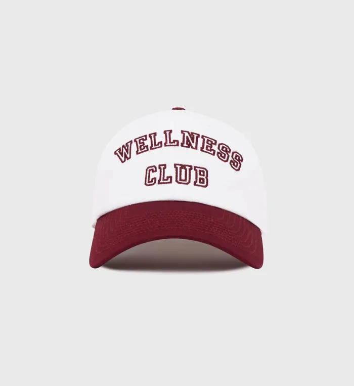 Sporty and Rich Hats Women Wellness Club Hat 8211 WhiteMerlot