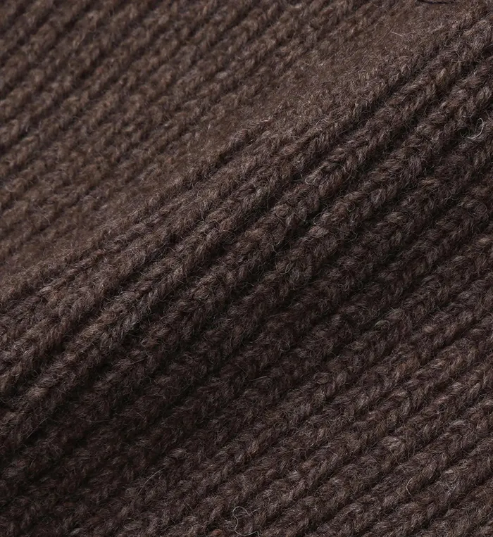 Sporty and Rich Knitwear Women SRC Wool Beanie 8211 Chocolate