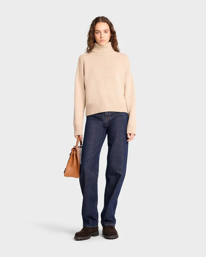 Sporty and Rich Knitwear Women SRC Wool Turtleneck 8211 CreamWhite