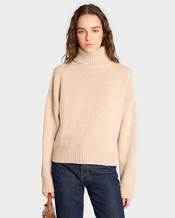 Sporty and Rich Knitwear Women SRC Wool Turtleneck 8211 CreamWhite