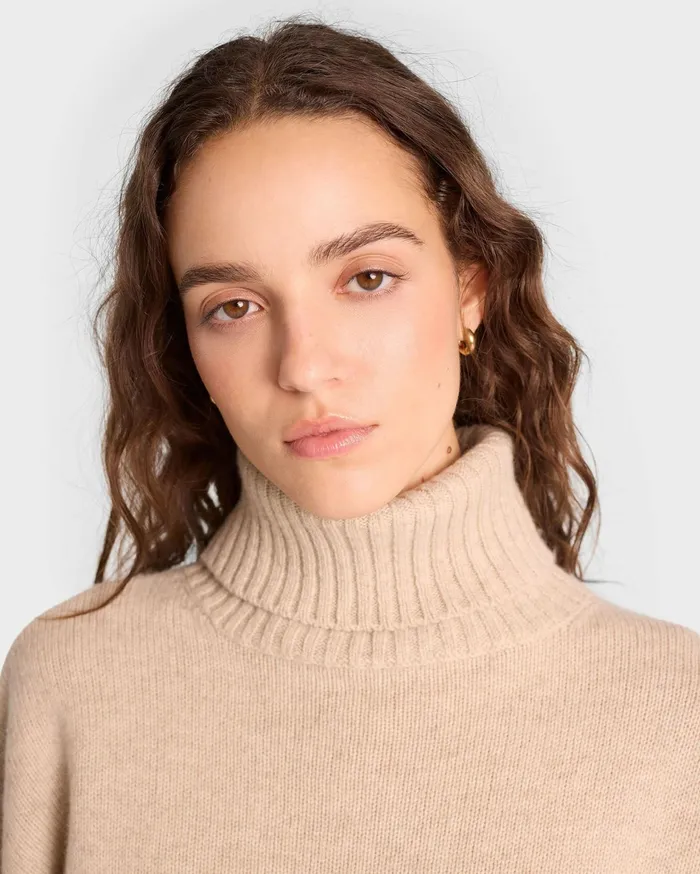 Sporty and Rich Knitwear Women SRC Wool Turtleneck 8211 CreamWhite